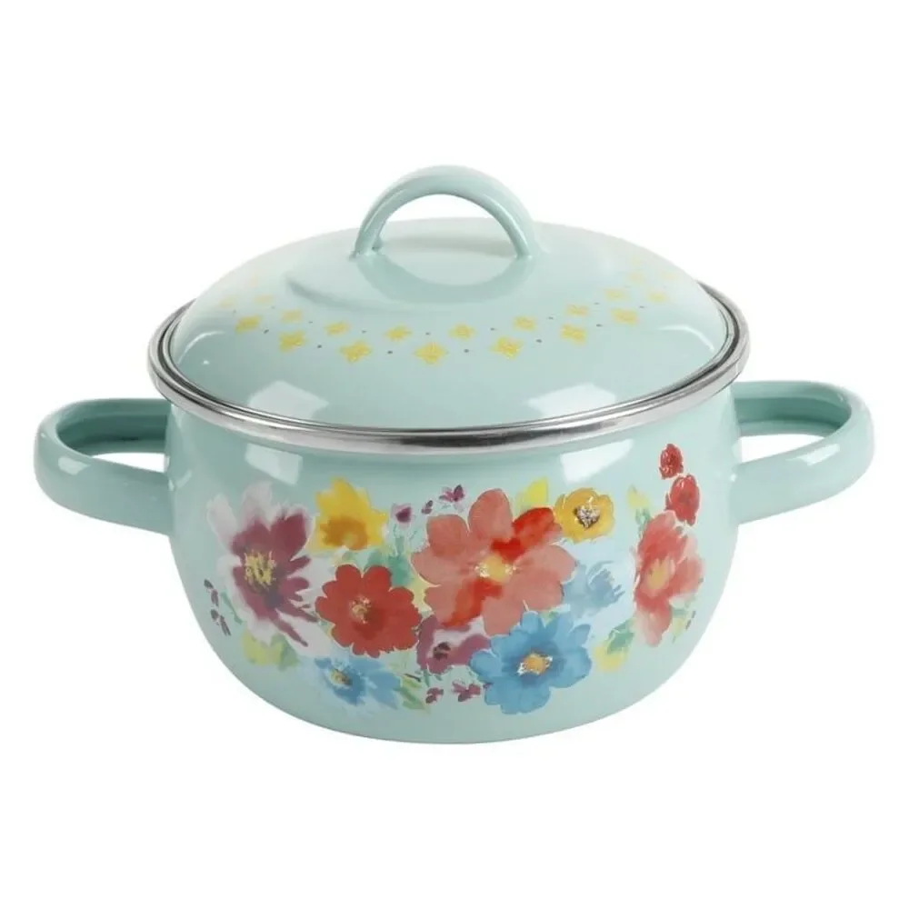 THE PIONEER WOMAN Breezy Blossom Enamel on Steel 1.05 Qt. Mini Dutch Ovens, 2 Pk